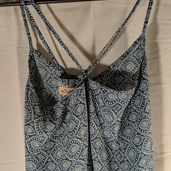 Hollister blue white patterned tank top small 2010 spaghetti strap crossback - Picture 6 of 11